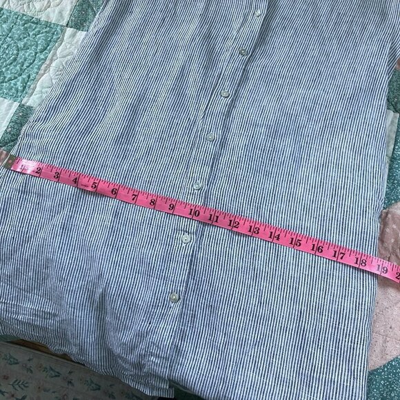 Tahari 100% Linen Shirt Dress Womens XS Stripe Coastal Beachy - Picture 9 of 9